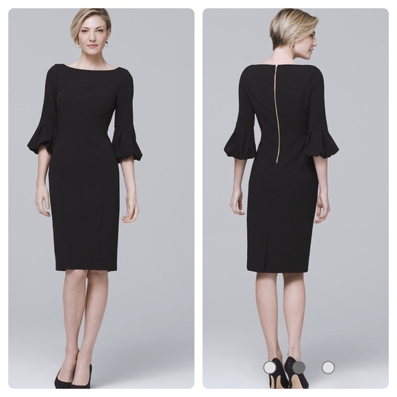 White House Black Market Dresses & Skirts - WHBM BODY PERFECTING LANTERN-SLEEVE BLACK DRESS White House Black Market Dresses & Skirts - WHBM BODY PERFECTING LANTERN-SLEEVE BLACK DRESS
